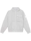 Calvin Klein Grey Hooded Polyester Jacket In White