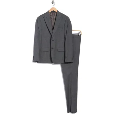 Calvin Klein Grey Mini Grid Slim Fit Suit In Gray