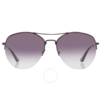 Calvin Klein Grey Pilot Ladies Sunglasses Ck20121s 001 57 In Black / Grey