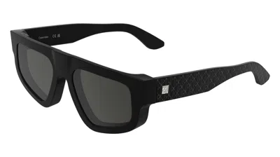 Calvin Klein Grey Rectangular Unisex Sunglasses Ck25539s 001 54 In ["grey","black"]