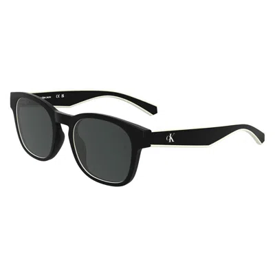 Calvin Klein Grey Square Unisex Sunglasses Ckj25300s 001 47 In Black