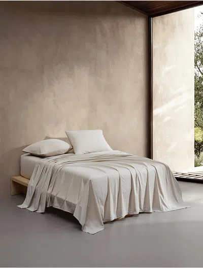 Calvin Klein Grid Washed Cotton Percale Sheet Set In Multi