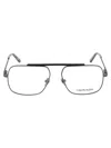 Calvin Klein Gunmetal Black Metal Optical Glasses In Metallic