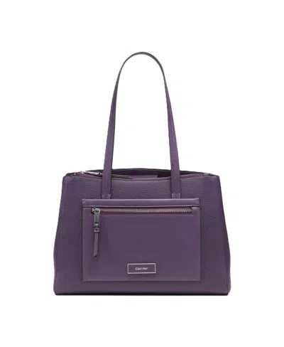 Calvin Klein Hadley Tote In Plum