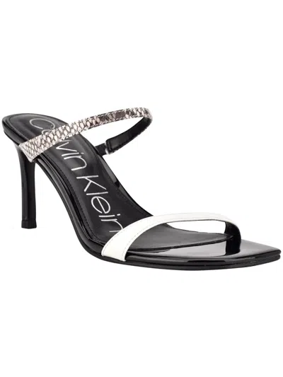Calvin Klein Halena 2 Womens Patent Slide Sandals In Black