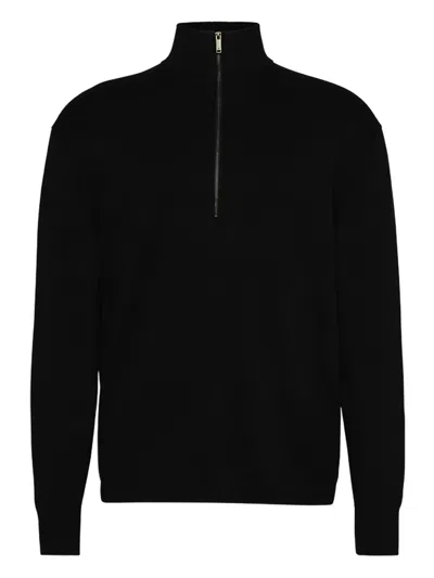 Calvin Klein Half-zip Sweater In Black