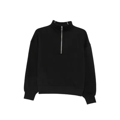 Calvin Klein Half-zip Logo-embroidered Sweater In Black