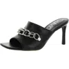 Calvin Klein Halima Womens Chain Peep-toe Mules In Black