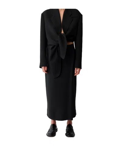 Calvin Klein Hallie Wrap Midi Skirt In Black