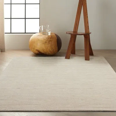 Calvin Klein Halo Striped Handmade Wool Gray Area Rug
