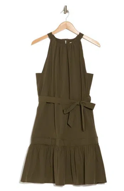 Calvin Klein Halter Neck Sleeveless Dress In Green