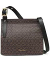 Calvin Klein Havana Flap Signature Small Messenger Bag In Brown Khk,blk