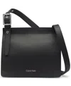 Calvin Klein Havana Flap Signature Small Messenger Bag In Black,silver