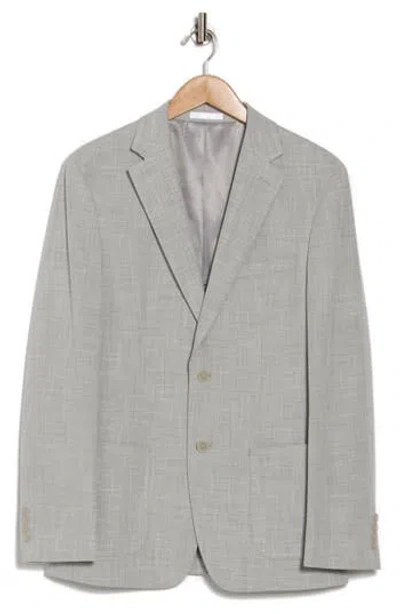 Calvin Klein Heather Grey Crosshatch Notch Lapel Sport Coat In Gray