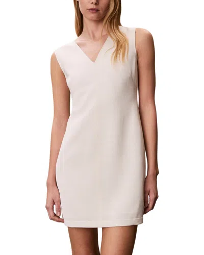Calvin Klein Heavy Textured Shine Mini Dress In Neutral