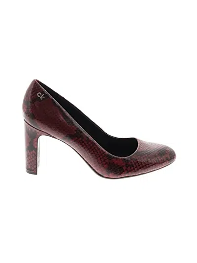 Pre-owned Calvin Klein Heels In Burgundy