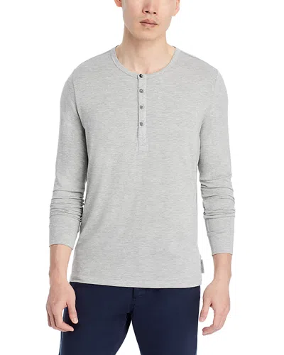 Calvin Klein Henley Tee In Pa Grey Heather