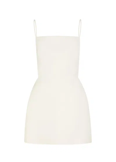 Calvin Klein Henrietta Open-back Canvas Mini Dress In White