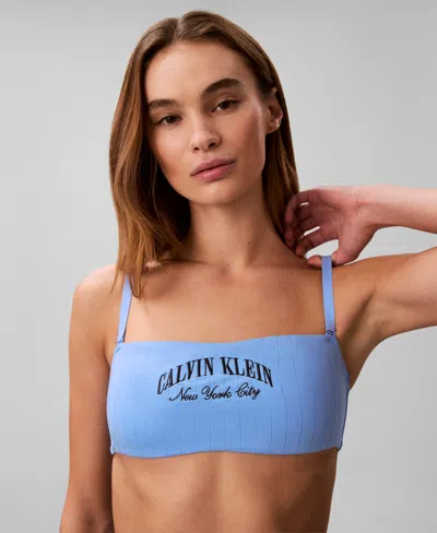 Calvin Klein Heritage Athletic Full Coverage Bra In Blue