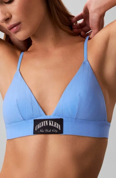 Calvin Klein Heritage Classic Lightly Lined Triangle Bra In Blue