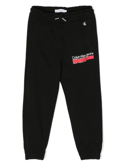 Calvin Klein Kids' Hero Logo-print Track Pants In Black