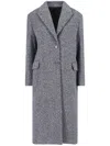 Calvin Klein Single-breasted Maxi Coat In Grey