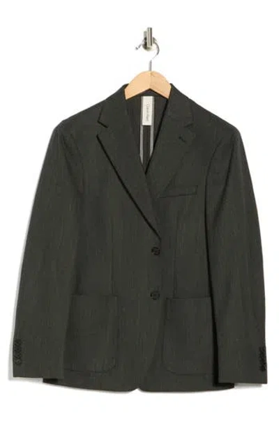 Calvin Klein Herringbone Notch Lapel Sport Coat In Black