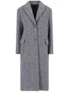 Calvin Klein Single-breasted Maxi Coat In Grey