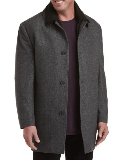 Calvin Klein Herringbone Zale Overcoat In Grey