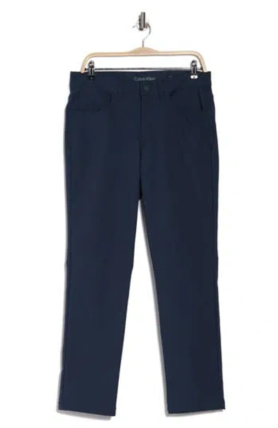 Calvin Klein Hi-stretch Tech 5-pocket Slim Pants In Ink