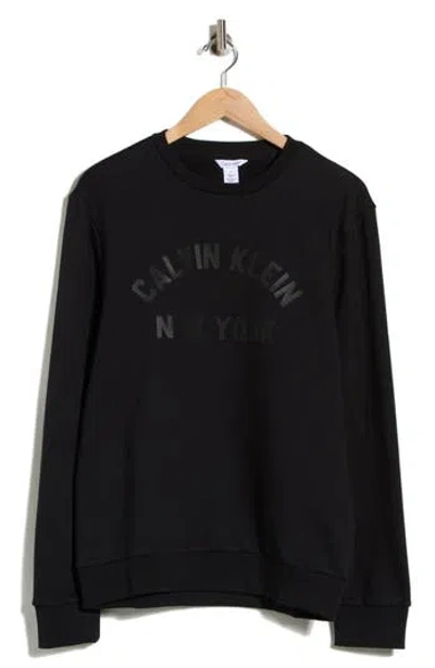 Calvin Klein Hidden Graphic Crew Pullover Sweatshirt In Black