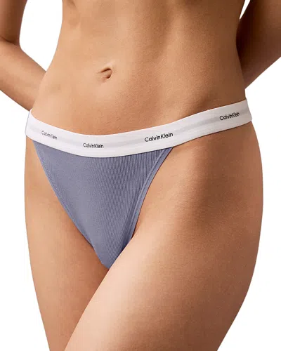 Calvin Klein High Leg Tanga In Grisaille