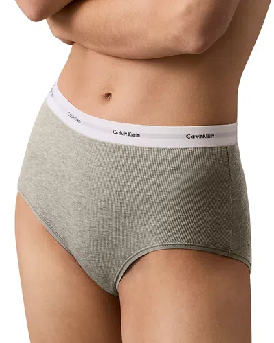 Calvin Klein High Rise Brief In Grey Heather