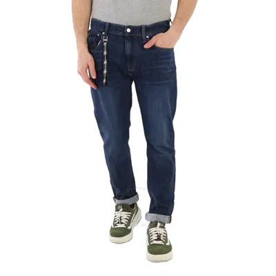 Calvin Klein High Stretch Washed Modern Tapered Jeans In Blue