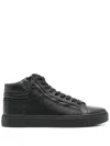 Calvin Klein High Top Lace Up Booties In Black
