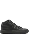 Calvin Klein High Top Lace Up Booties In Black