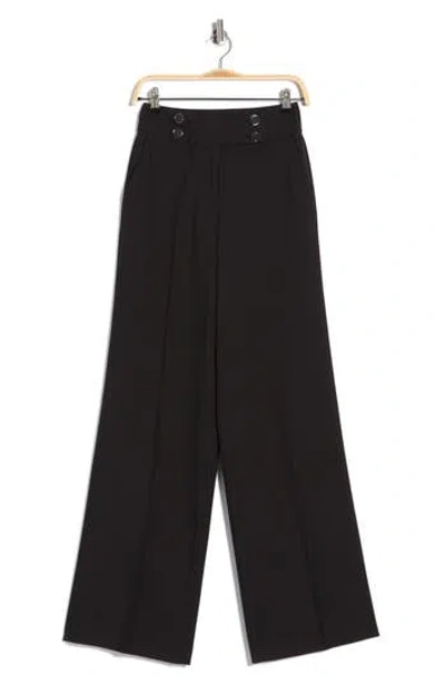 Calvin Klein High Waist Wide Leg Pants In Black