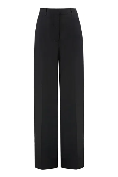 Calvin Klein High-waist Wide-leg Trousers In Black