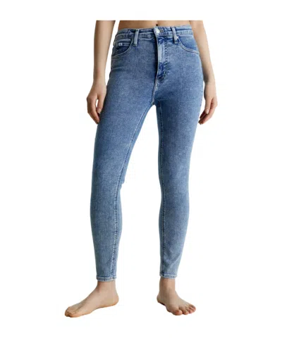 Calvin Klein High-waisted Nine-quarter Jeans In Denimmedium