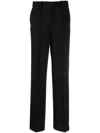 Calvin Klein High-waisted Straight-leg Trousers In Schwarz
