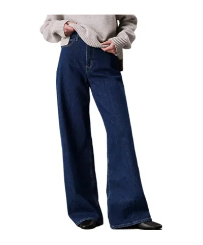 Calvin Klein High-waisted Wide-leg Jeans In Vintage Harbor