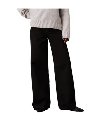 Calvin Klein High-waisted Wide-leg Jeans In Black