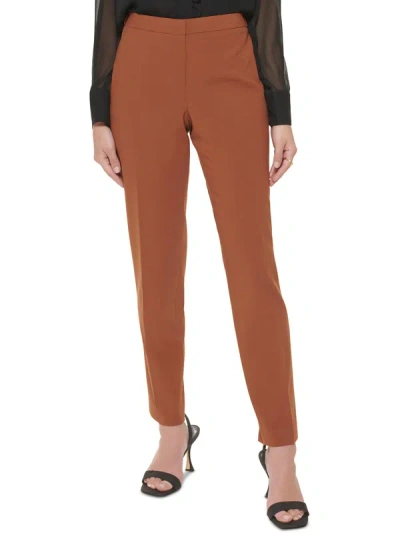 Calvin Klein Highline Womens Tapered Mid-rise Ankle Pants In Brown