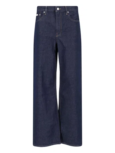 Calvin Klein High-rise Wide-leg Jeans In Blue
