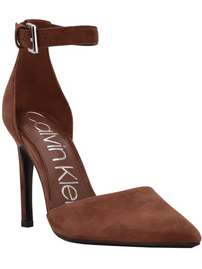 Calvin Klein Hilda Womens Buckle Ankle Strap Dress Heels In Multi