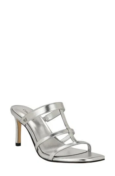 Calvin Klein Hiledy Caged Sandal In Silver
