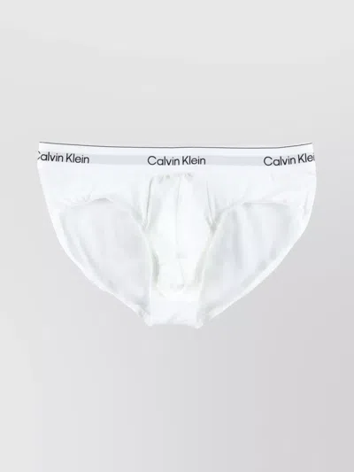 Calvin Klein Hip Briefs Pack 3 Cotton Blend In White