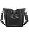 Calvin Klein Holt Drawstring Small Crossbody Bag In Black,silver