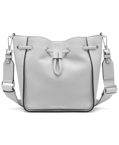 Calvin Klein Holt Drawstring Small Crossbody Bag In Dove Gray