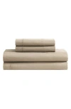 Calvin Klein Home 200 Thread Count Percale Queen Sheet Set In Medium Beige
